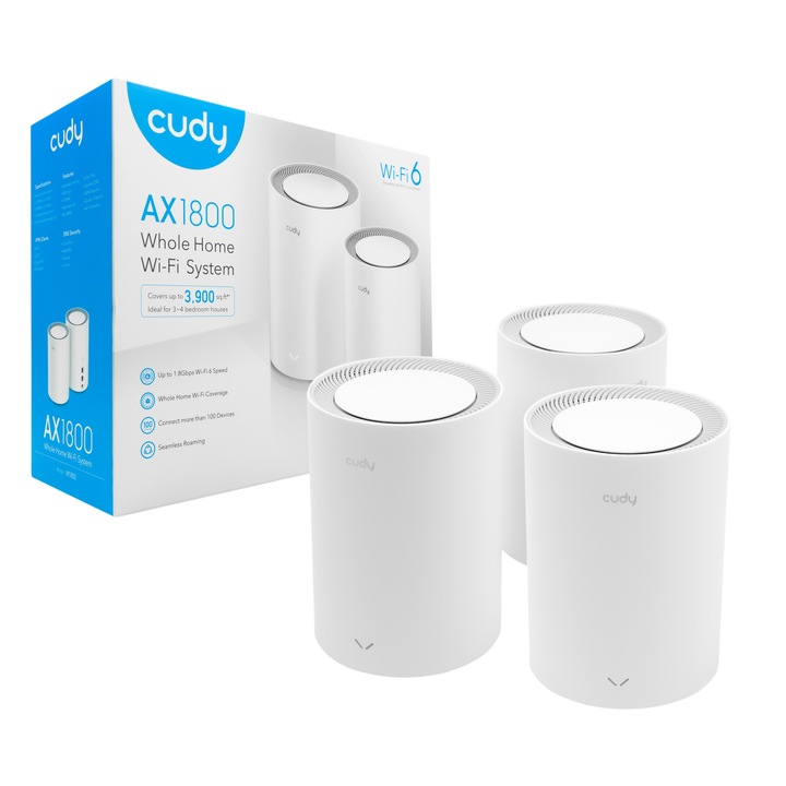 Комплект от 3 рутера, Cudy, Mesh, M1800 LAN/WAN, Wi-Fi 6 AX1800