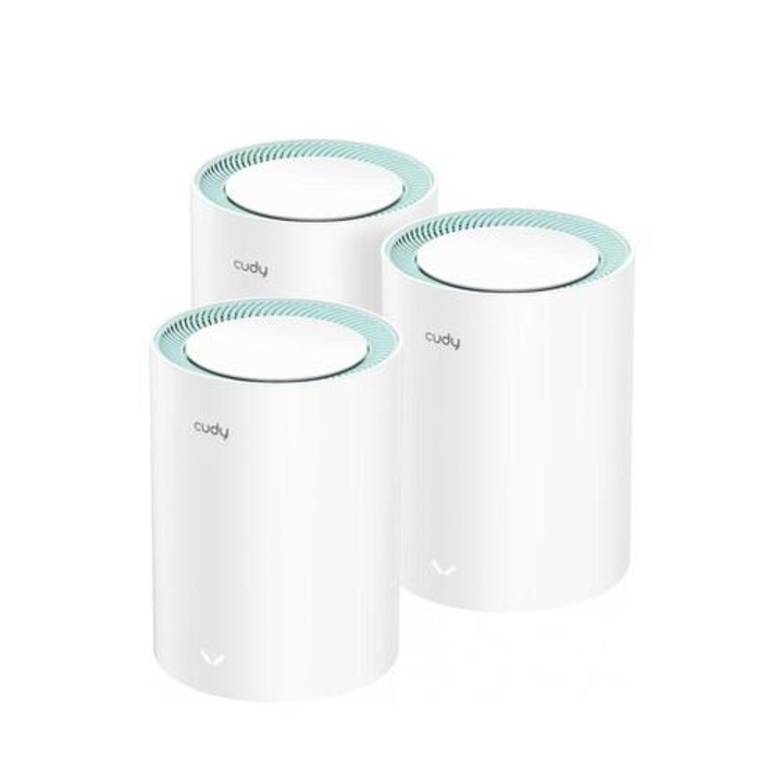 Безжична Mesh система Cudy M1300, 3-pack, AC1200 Dual Band, 2.4/5 GHz, 300 - 867 Mbps