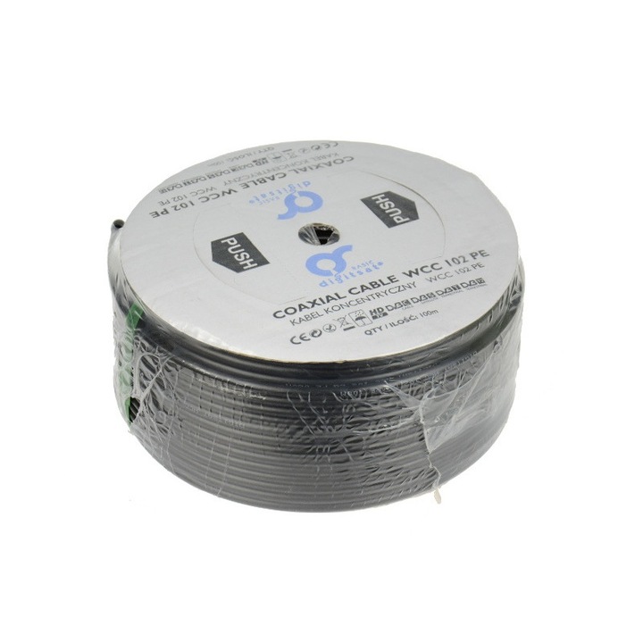 Cablu coaxial, DIGITSAT Basic WCC 102, 1.02mm, 100mb
