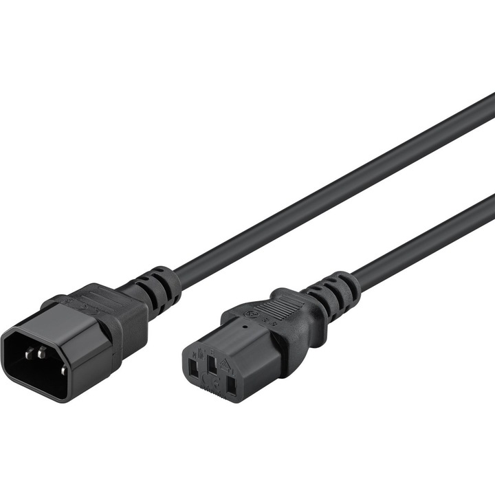 Cablu de alimentare IEC C13 - C14, 3.5m, negru