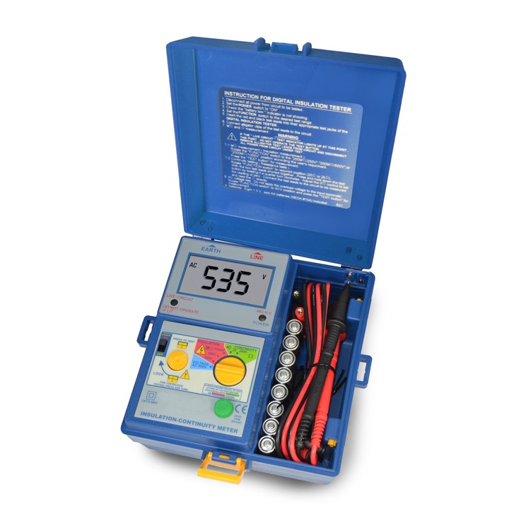 Мултиметър, PeakTech, LCD дисплей, пластмаса, 125/250/500/1000 V, многоцветен