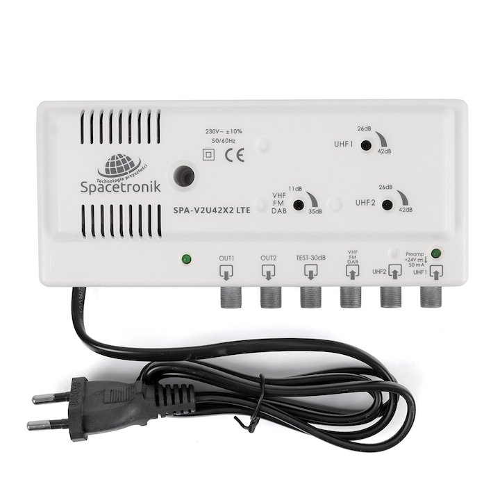 Усилвател Spacetronik, SPA-V2U42X2 LTE, Бял