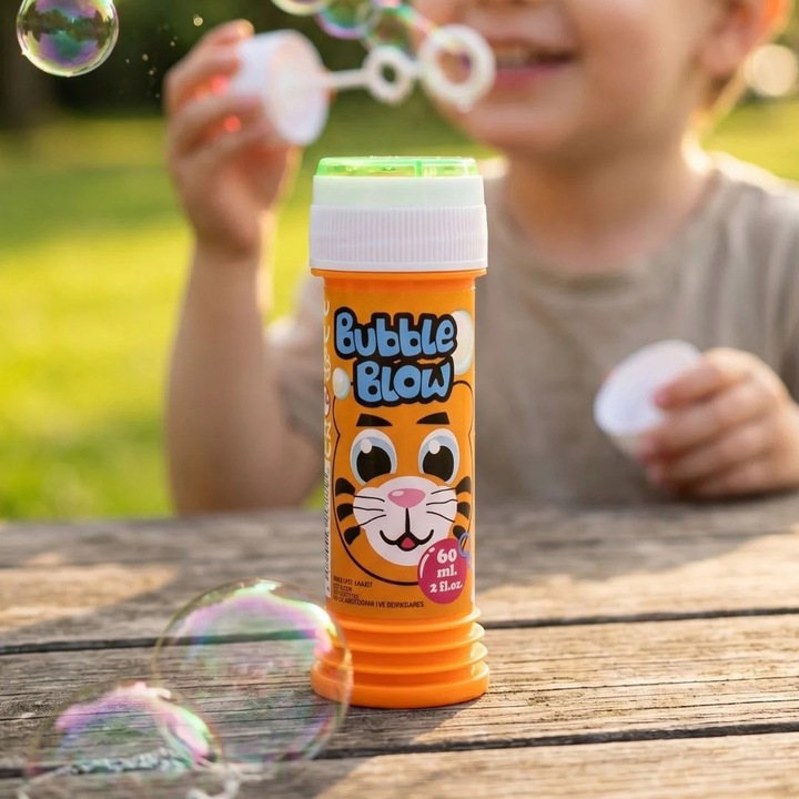 Tub baloane sapun 11cm tigrisor portocaliu