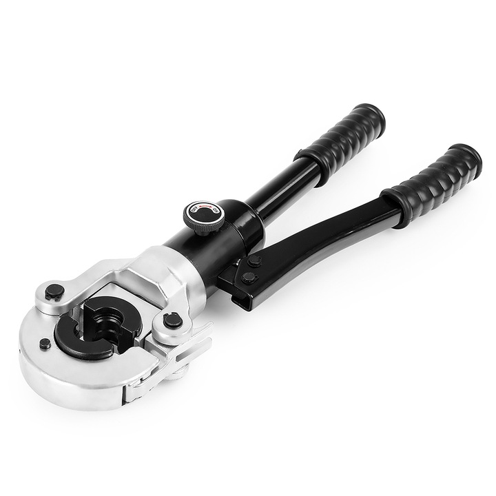 Cleste de sertizare, Otel, Hidraulic, Cu 4 matrite, Negru/Argintiu