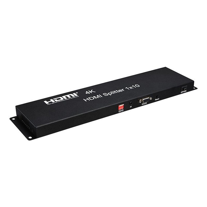 Splitter, HDMI, 1 x 10, 4K, 3D, Negru