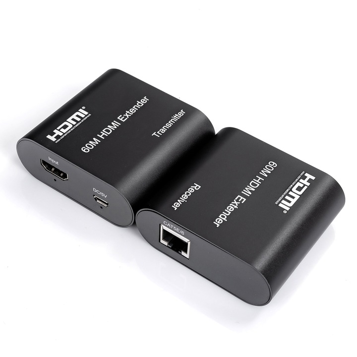 HDMI/LAN конвертор, Spacetronik, черен