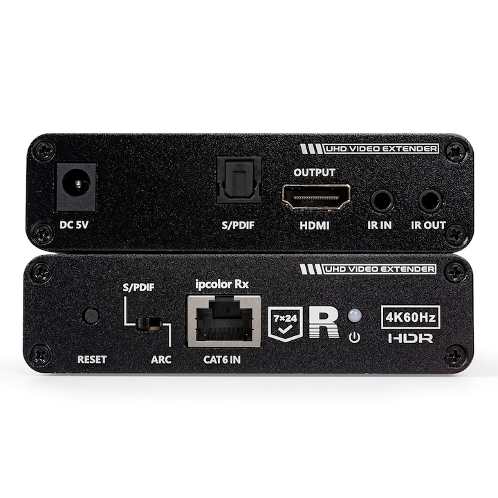 Сплитер, PoE 1, HDMI/ LAN, черен