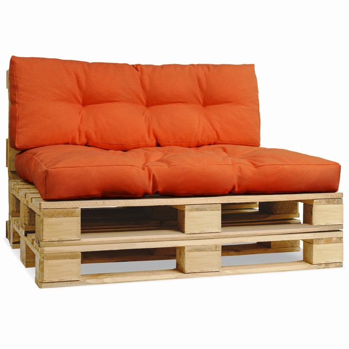 Възглавница за диван изработен от градински палети, Postergaleria, 40 x 120 x 80 x 120 см, Оранжев