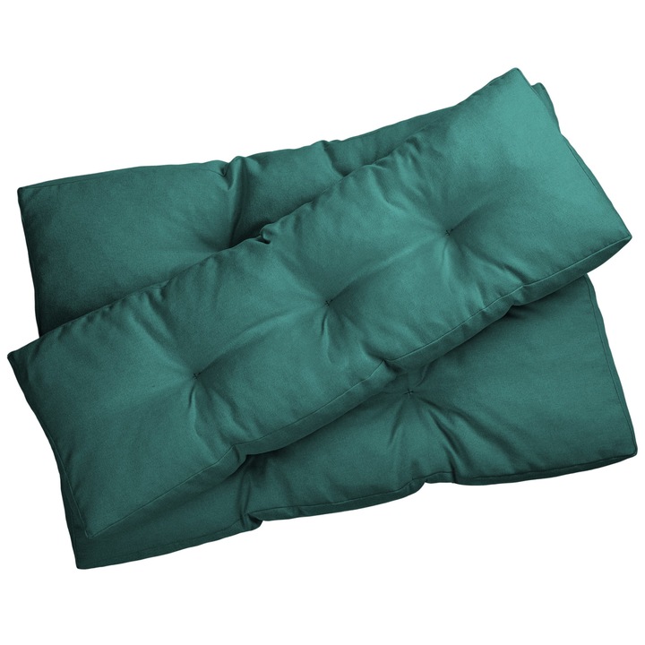 Възглавница за диван от градински палети Postergaleria, 40 x 120 x 80 x 120 см, Зелен