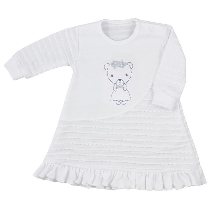 Rochita cu maneca lunga pentru fete Koala Dominika 07-371-86, Alb 98599