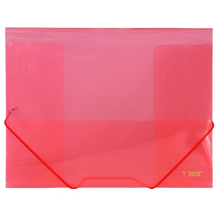 Mapa plastic A4, semitransparenta, cu buzunar si elastic pe colturi, US-4161-R