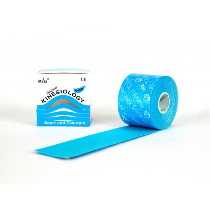 Banda Kineziologica NASARA® CLASSIC 5mx5cm albastra