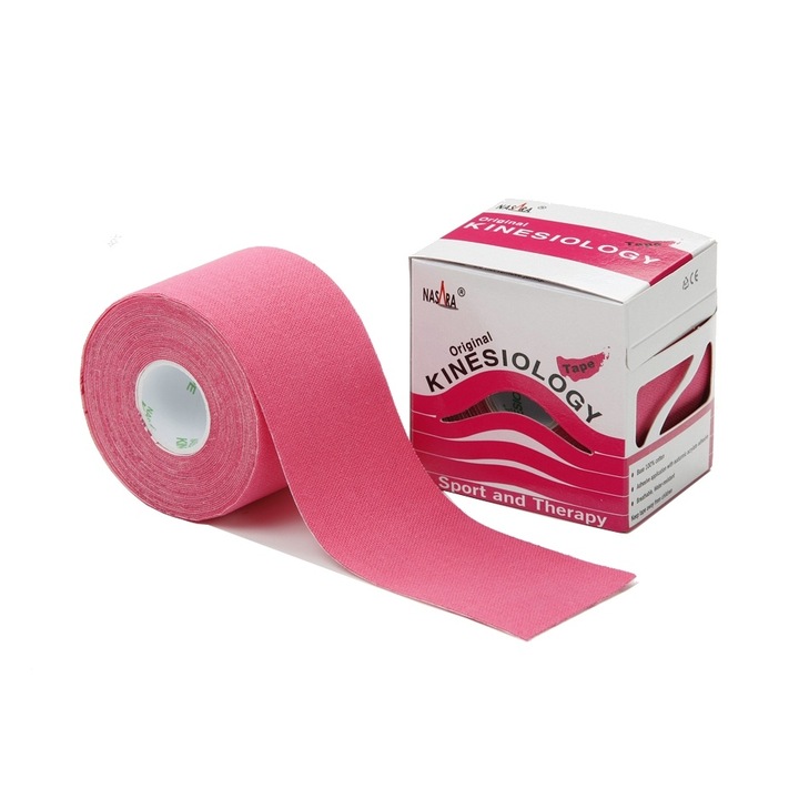Banda Kineziologica NASARA® CLASSIC 5mx5cm roz