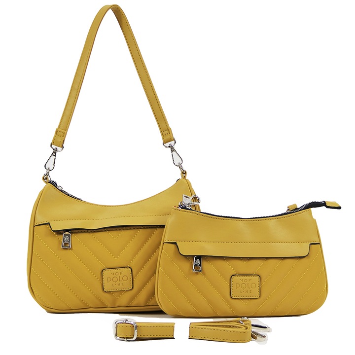 Geanta de umar, VQF Polo Line, Sintetic, Galben