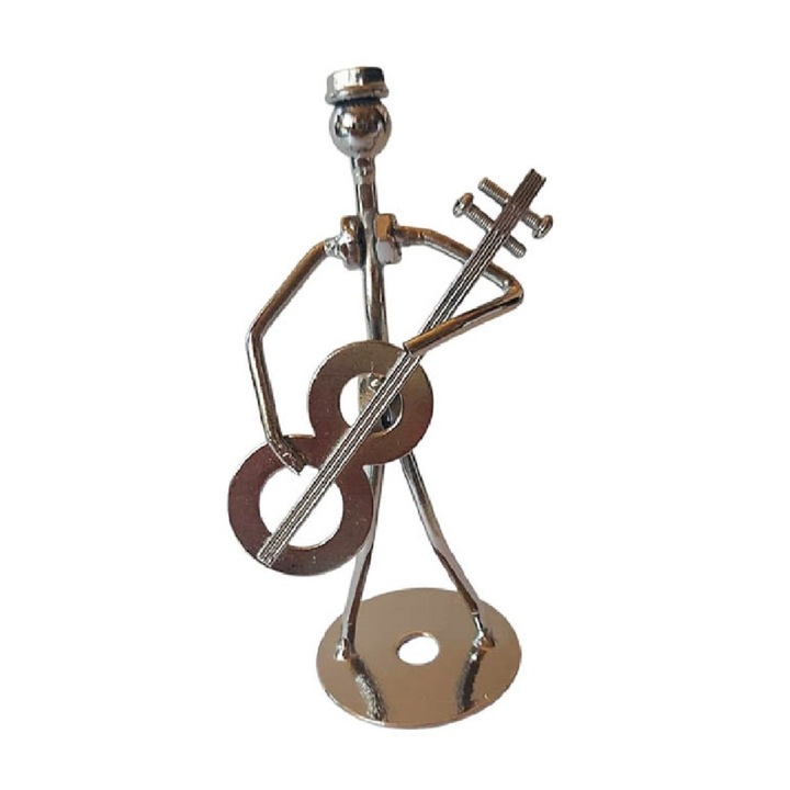 Ornament decorativ, Muzicant din metal, Nergu, 13 cm, 356XD-7