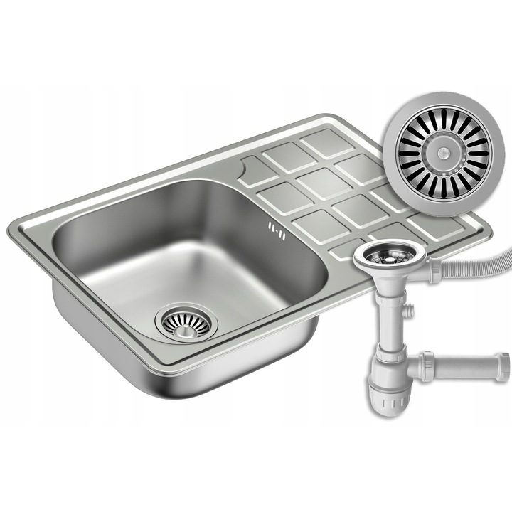 Chiuveta de bucatarie myQ mySteel MUMBAI SATIN din otel, cu un singur vas, 78x48 cm