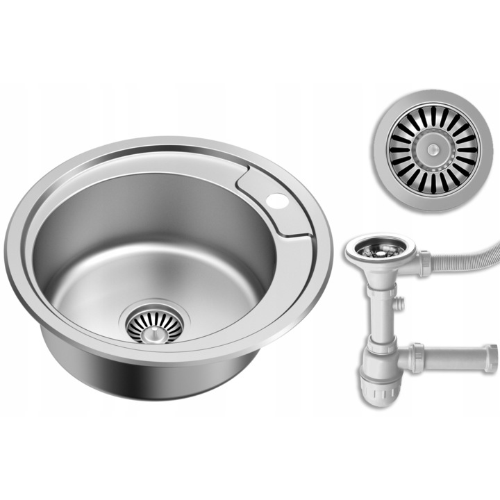 Chiuveta bucatarie, MyQ, Otel, 47 cm, Gri