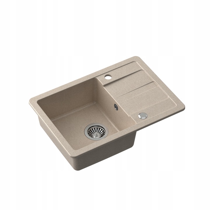 MyQ TOKYO Kitchen Sink 16 Chiuveta de bucatarie granit, set sifon bej 62x44