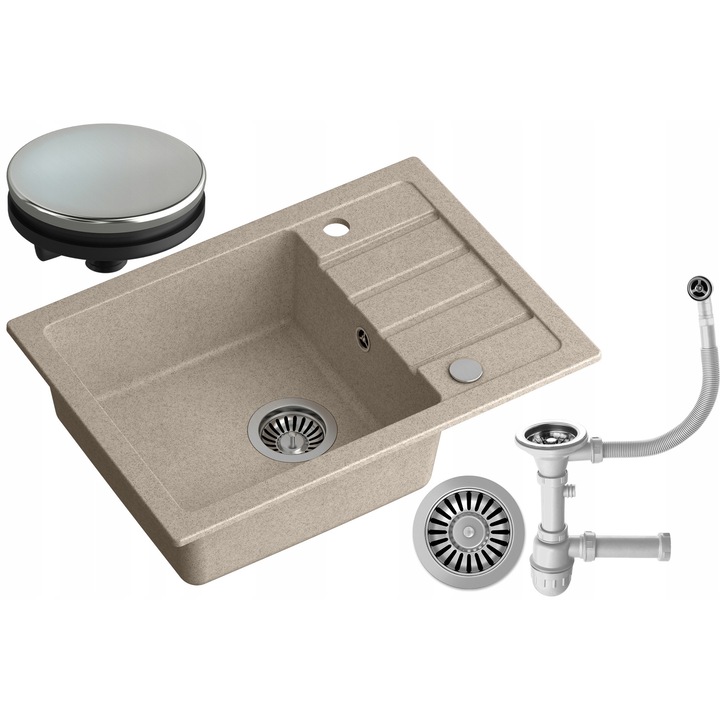 Chiuveta de bucatarie myQ myGranite SEUL 16, granit bej 62x44 cm