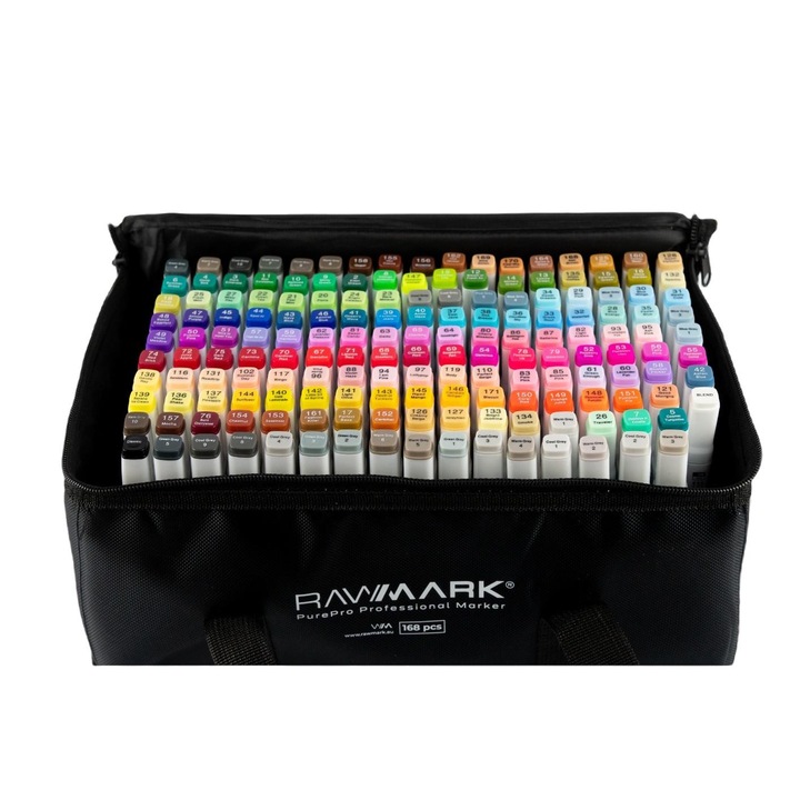 Комплект двойни маркера Rawmark, 168 броя, Многоцветен