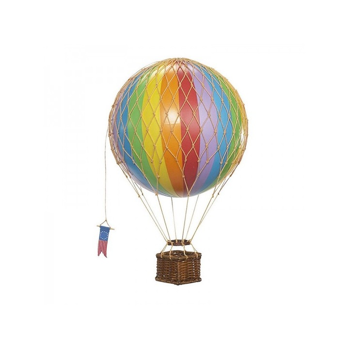 Decoratiune Balon cu aer cald, Authentic Models, Travels Light, Rainbow, 8.5x8.5x13 cm