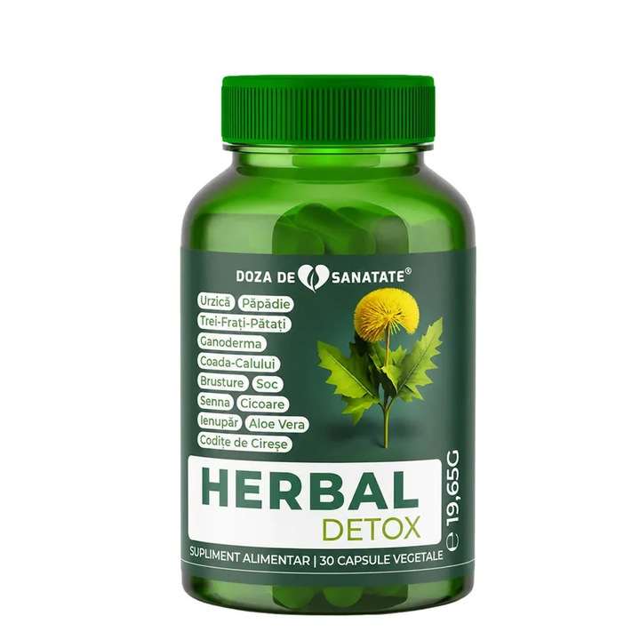 Supliment alimentar pentru detoxifiere, Doza de Sanatate, Herbal Detox, 30 capsule
