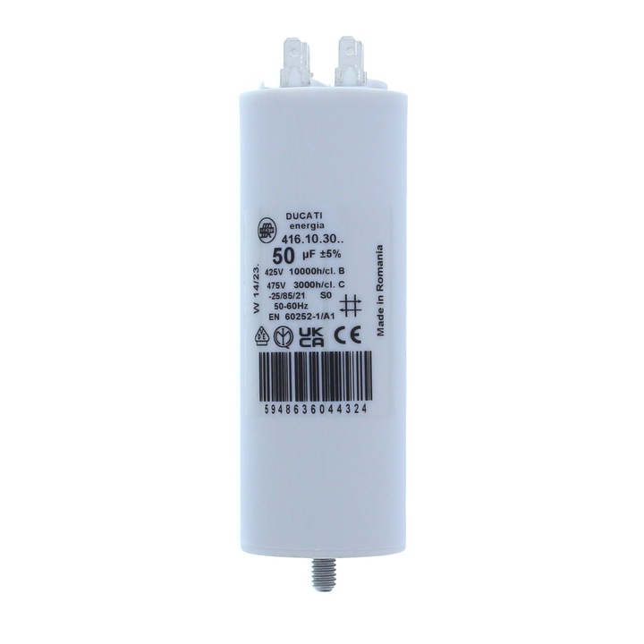 Condensator pornire motor 425V 50uF cu pin, Ducati Energia 416103064