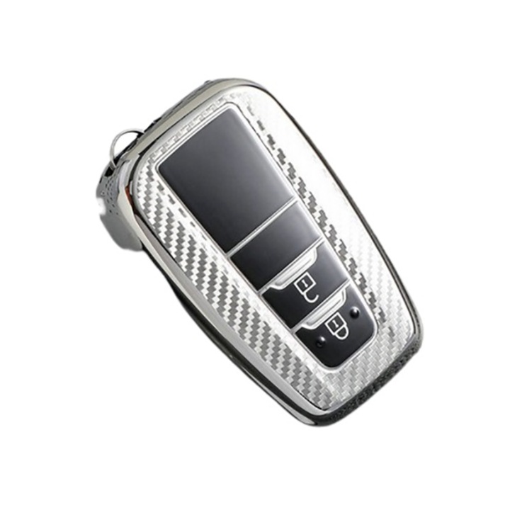 Karbon ezüst kulcstok a Toyota CHR C-HR Prius Keyless 2 gombokhoz