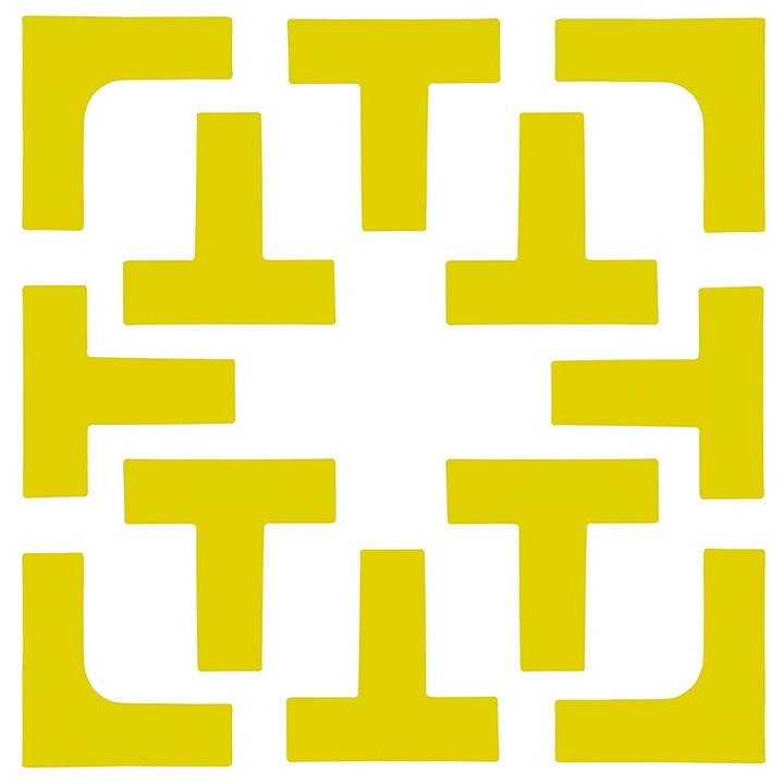 Banda de marcare de camp pentru antrenament cu racheta Pickleball, sundiguer, Pachet 12, zone de separare, Material Silicon, Galben