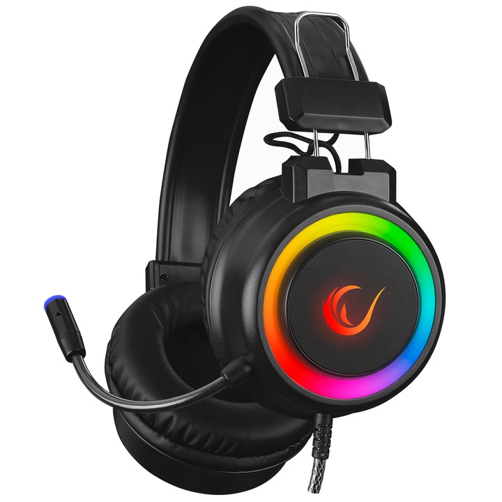 Слушалки Rampage SN-R10 ALQUIST Gaming, RGB осветление, 3.5 мм жак и USB, Черни