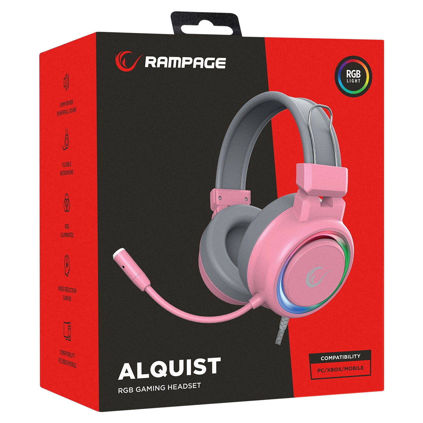 Casti gaming Rampage SN-R10 ALQUIST, Iluminare RGB, 3.5 mm Jack&USB ...