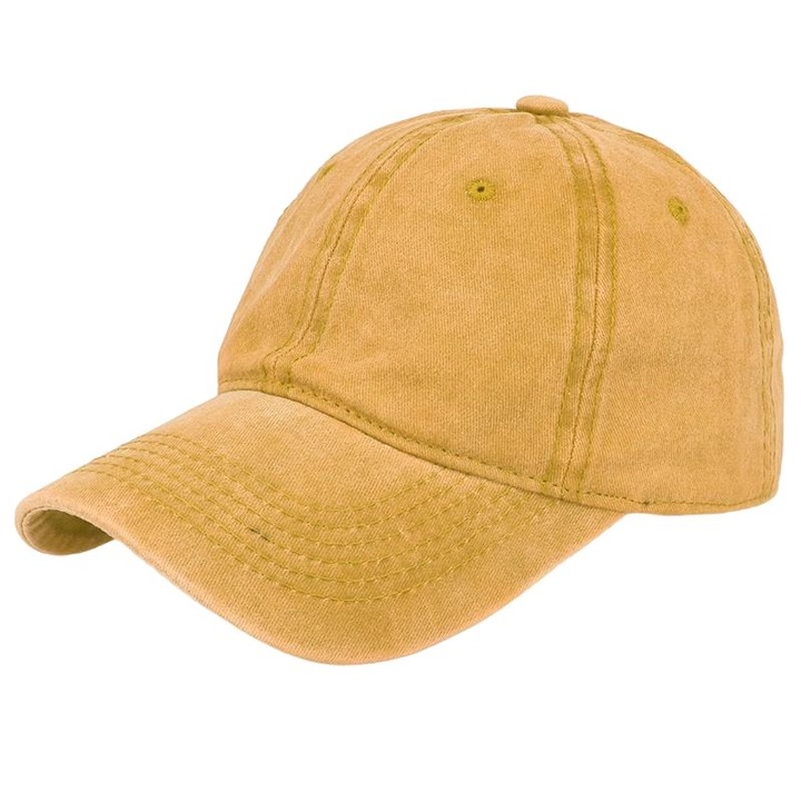 Uniszex baseball sapka, Born86, Pamut, Mustársárga, 55-61 cm