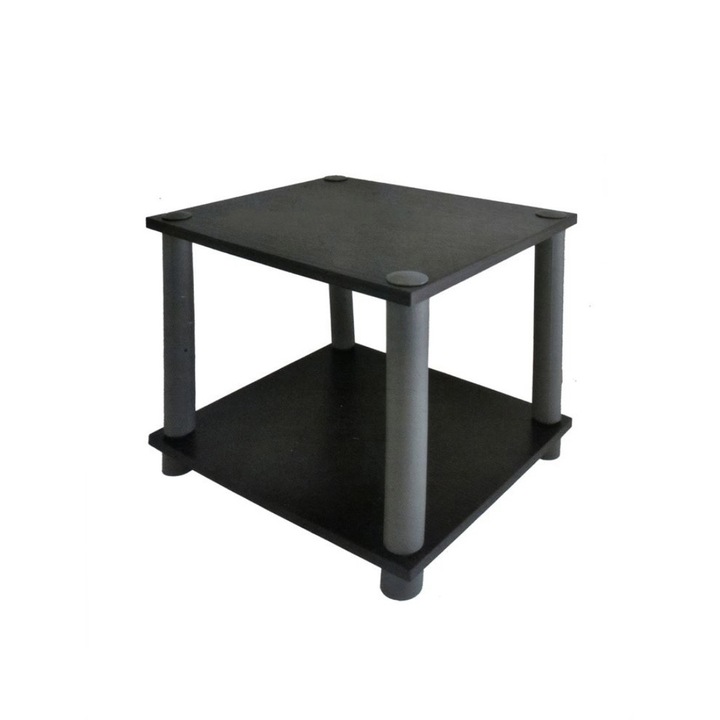 Masuta de cafea, 2 nivele, din lemn neagra, 34x30x31cm