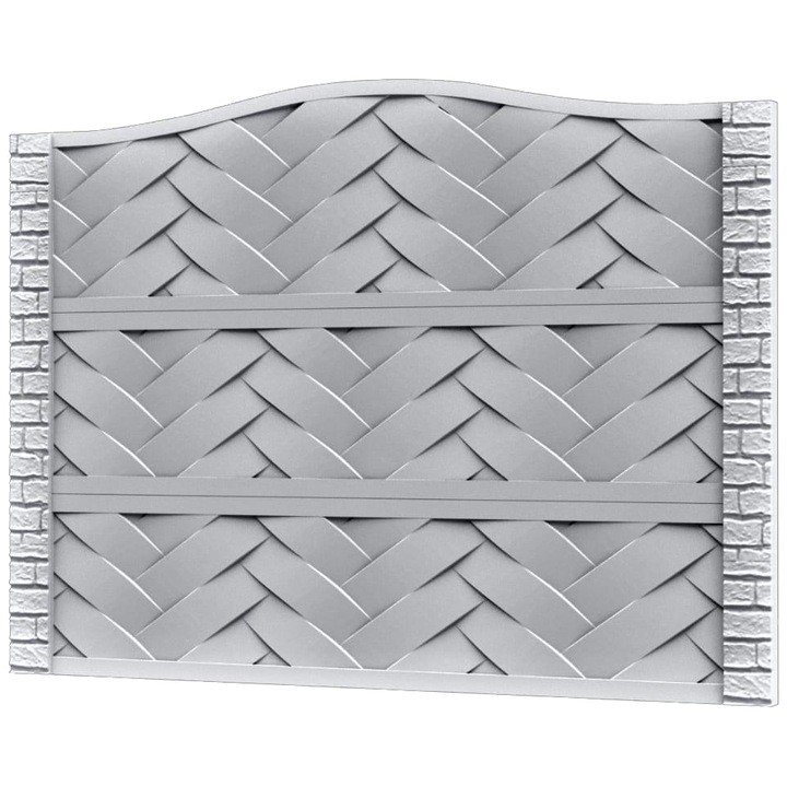 Set matrita gard, panou intreg, model Impletitura Piatra v3, plastic ABS, negru