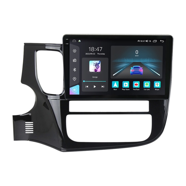 Navigatie Mitsubishi Outlander 3 din 2013-2018, NAVIGPS, Rezolutie 2K, Display QLED 9.5 inch, 4GB RAM si 64GB ROM, Android, Procesor Octacore, Slot sim 4G, Sunet DSP, Wireless Carplay si Android Auto, Camera Marsarier, USB, Wi Fi, Radio