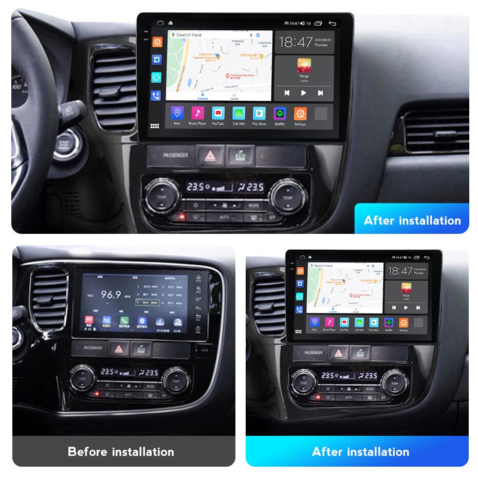 Navigation For Mitsubishi Outlander 3 2012 2018 Carplay Android Auto Wifi Bluetooth Qled main image 0
