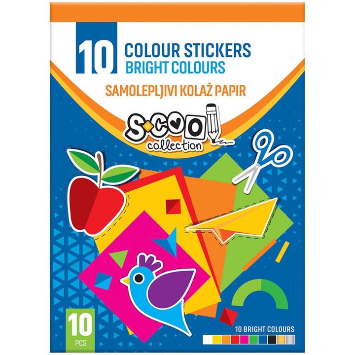 Самозалепваща хартия S-cool, B5, 10 цвята/компл - eMAG.bg