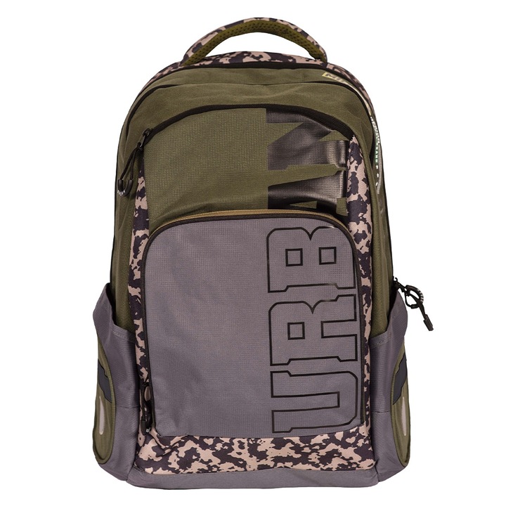 Ghiozdan S-cool, anatomic, cu compartiment laptop, 46x31x16 cm, Urban Military