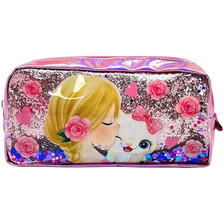 Penar borseta S-cool, cu paiete, 22x11x5.5 cm., Multicolor