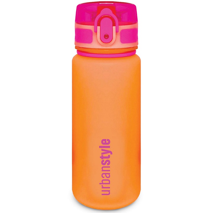 Бутилка за вода S-cool, Пластмаса, 500 мл, 6.8x20 см, Оранжев, Розов