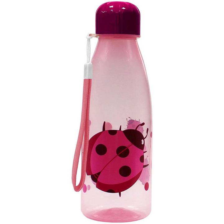 Бутилка за вода S-cool, Пластмаса, 500 мл, 6.5x20 см, Ladybug