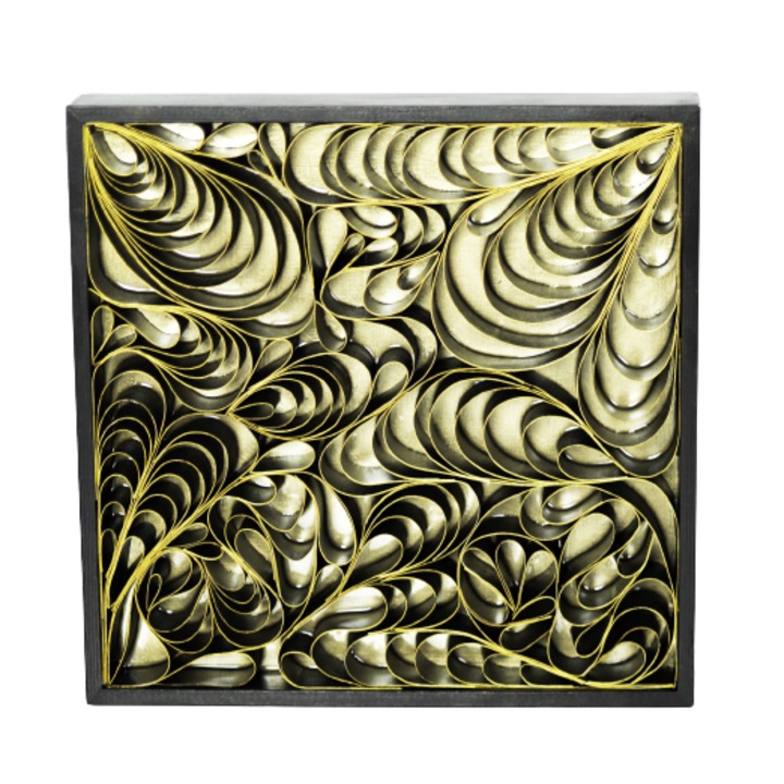 Tablou 3D Black&Gold, 40 x 40 x 6 cm