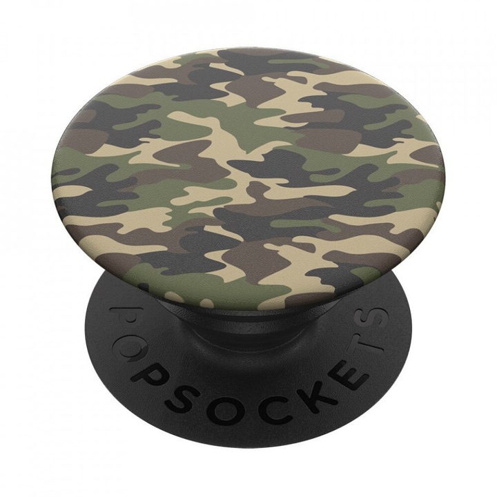 PopSockets telefon és tablet tartozék, PopGrip tartó tartós rögzítéssel, Woodland Camo