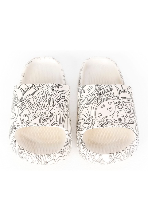 Papuci dama Funky Steps, Alb, 36-37 EU, FSS194