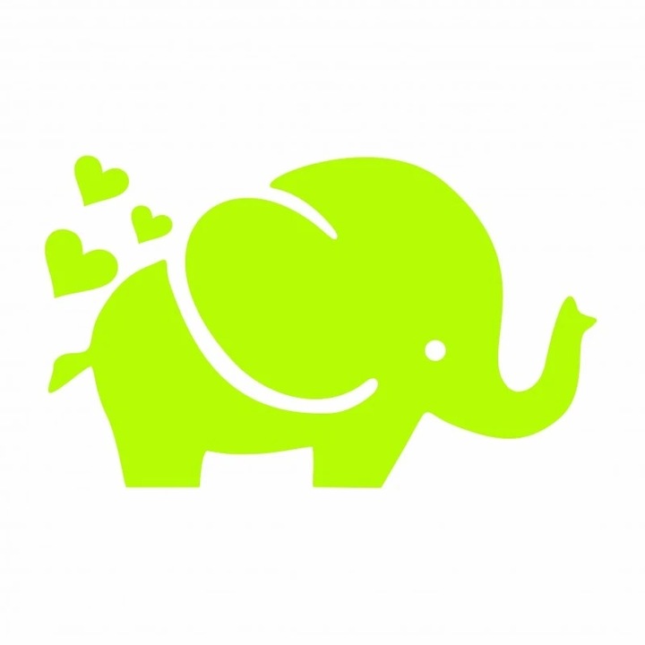 Sticker decorativ, Elefant, fosforescent, 26x16 cm