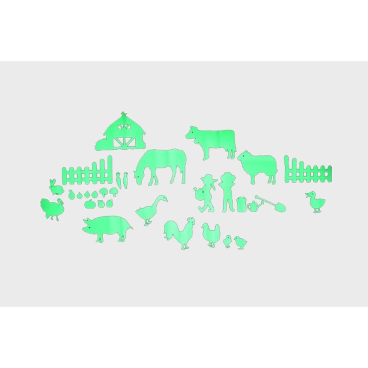 Sticker decorativ, Ferma, fosforescent, 28x11 cm