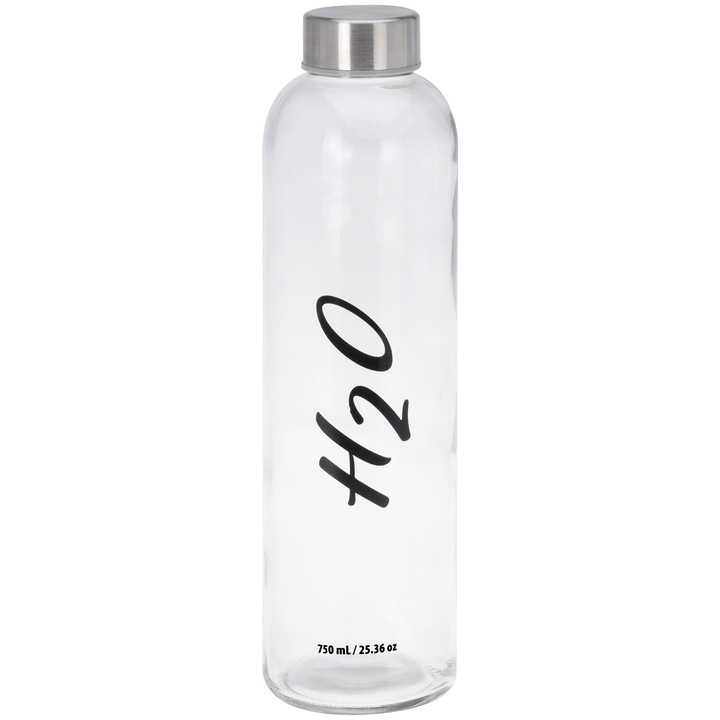 Üvegpalack, H2O Felirat, Excellent Houseware, 750 ml