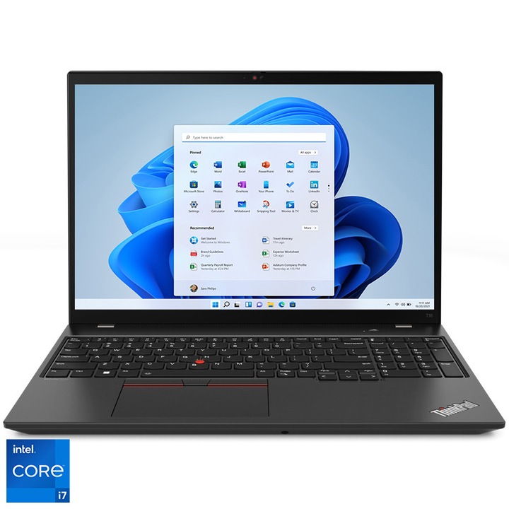Лаптоп Lenovo ThinkPad T16 Gen 2, Intel® Core™ i7-1355U, 16'', WUXGA , IPS, 32GB, 1TB SSD, Intel® Iris® Xe Graphics, Windows® 11 Pro, Thunder Black