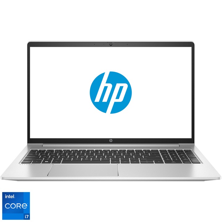 Laptop HP ProBook 450 G9 cu procesor Intel Core i7-1255U 10-Core ( 1.7GHz, up to 4.7GHz, 12MB), 15.6 inch FHD, Intel Iris X Graphics, 16GB DDR4, SSD, 512GB PCIe NVMe, Free DOS, Pike Silver