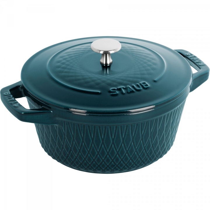 Кръгла тенджера, Staub, Чугун, Тюркоаз, 20 см, 2.3л